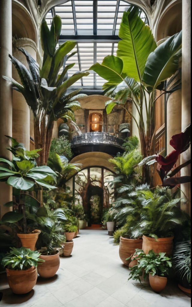 Indoor potted plants, like snake plants, peace lilies, spider plants, and pothos, are popular for adding greenery and improving air quality in homes. They are easy to care for and thrive in various lighting conditions.
