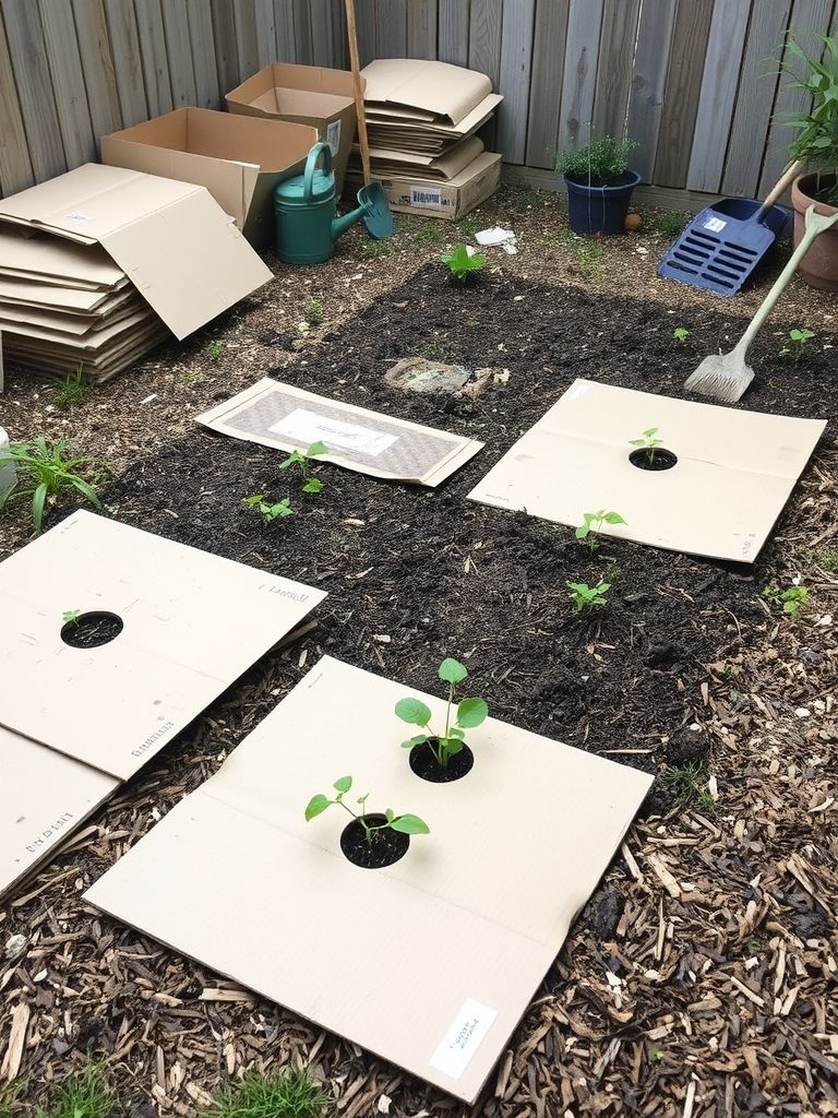 Weed Barrier from Cardboard