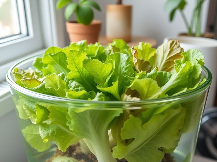 Lettuce Vegetables growing in Water