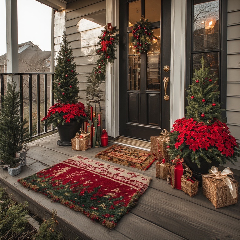 Use a Holiday Doormat: Start the celebration right at your door with a festive mat. It’s a small detail that ties the whole space together.