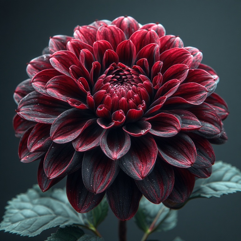 Black Beauty is a compact black dahlia flower with deep maroon petals that shine like velvet.