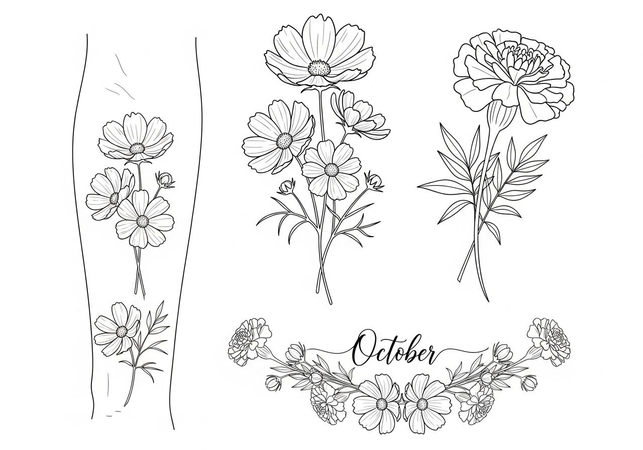 Ideas for October Birth Flower Tattoo