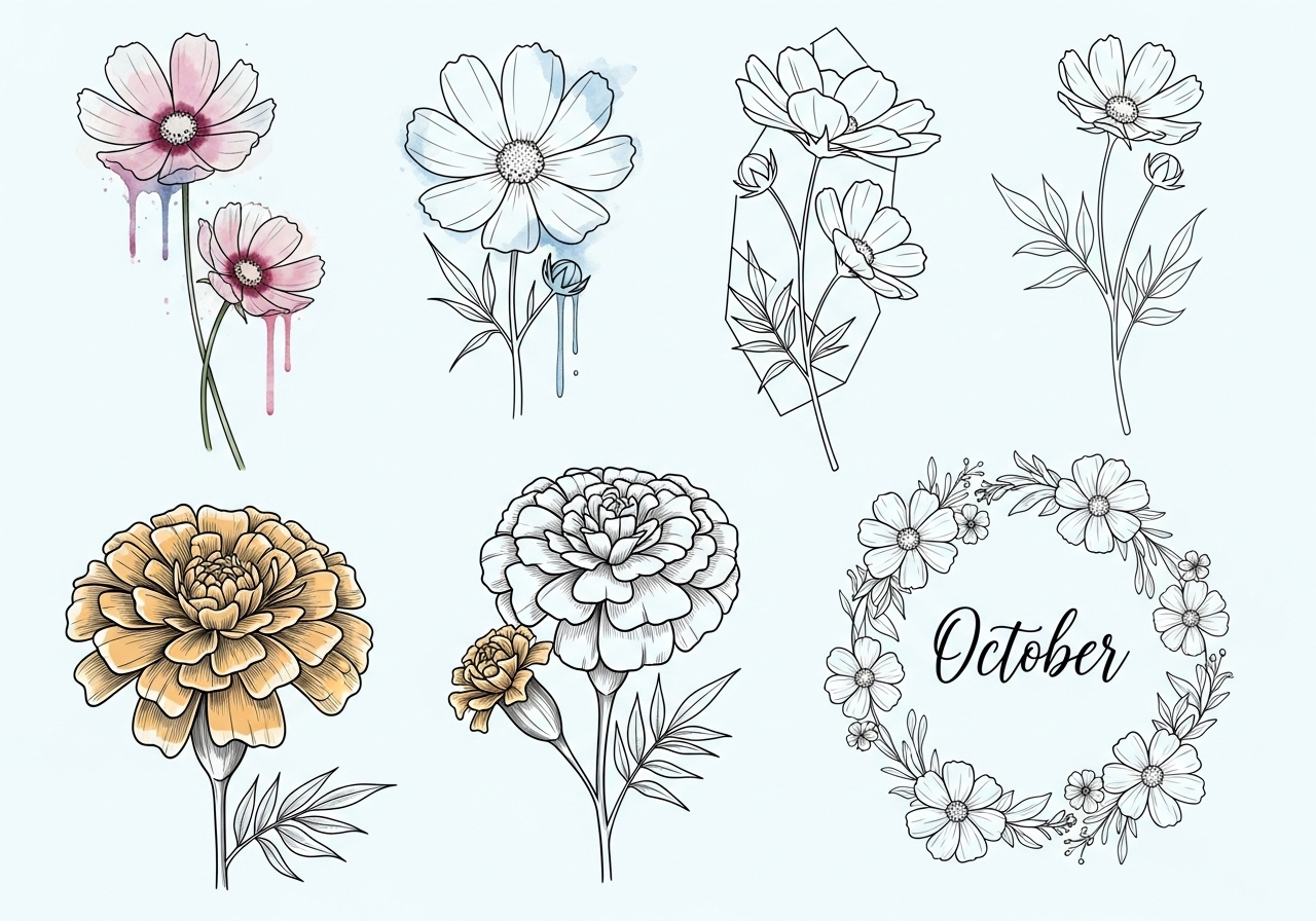 Ideas for October Birth Flower Tattoo