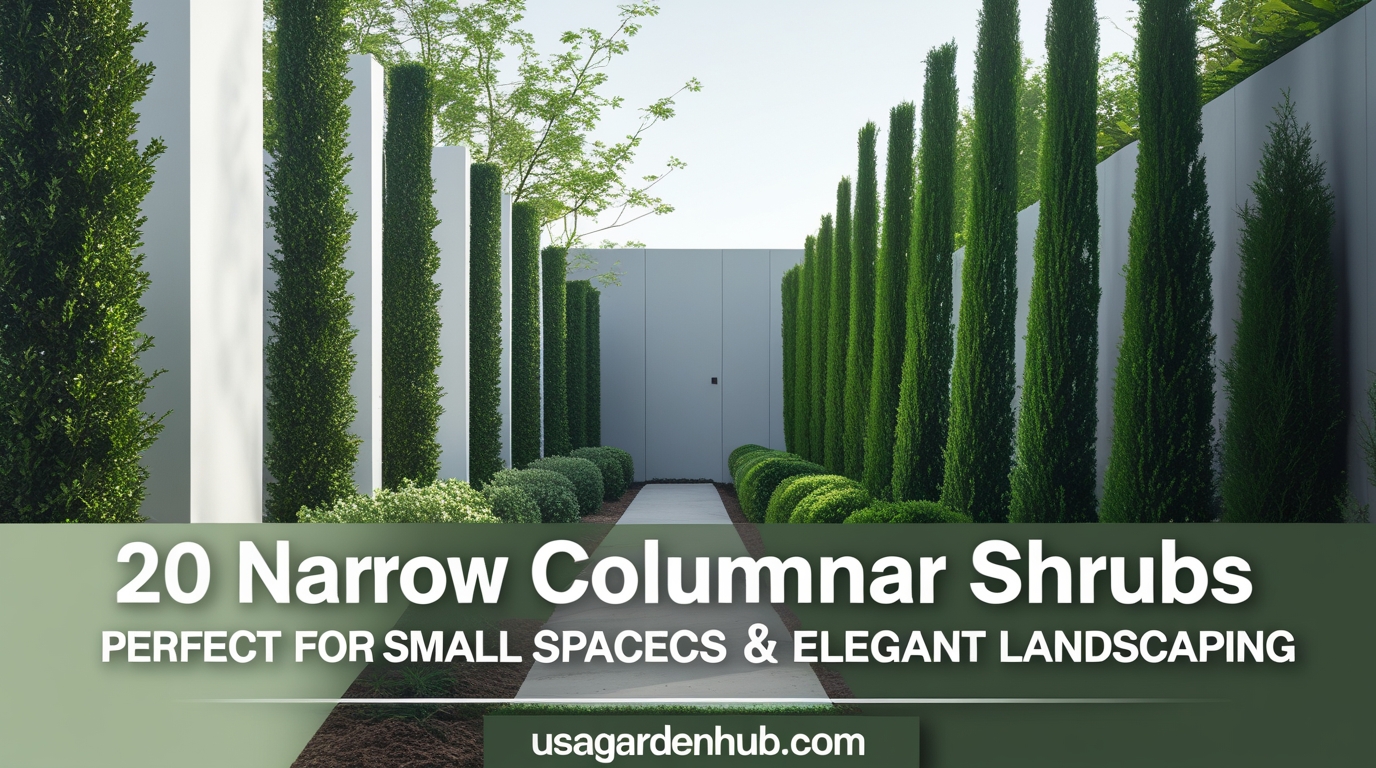 20 Narrow Columnar Shrubs for Small Spaces &amp; Elegant Landscaping