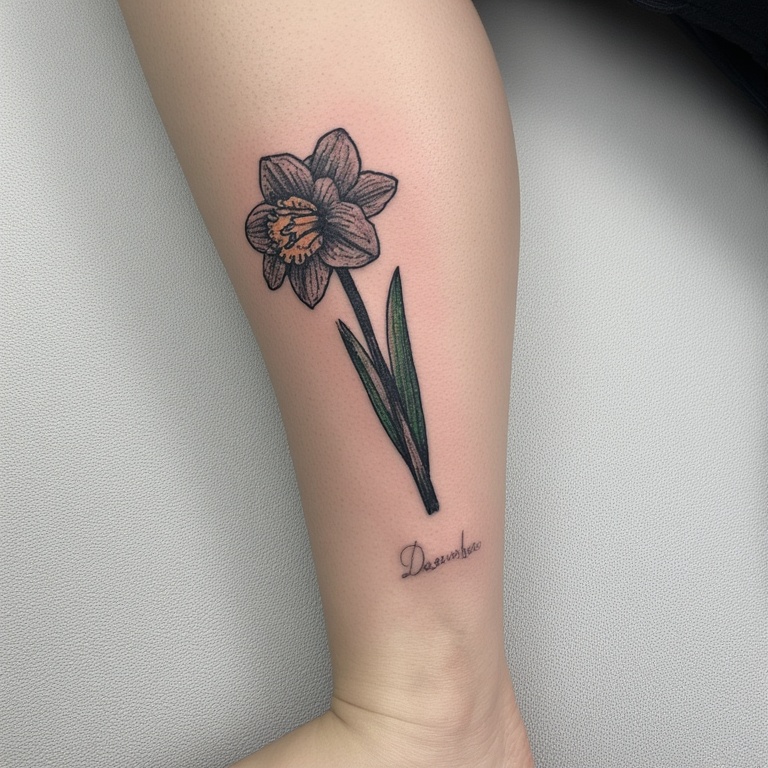 December Birth Flower Tattoo